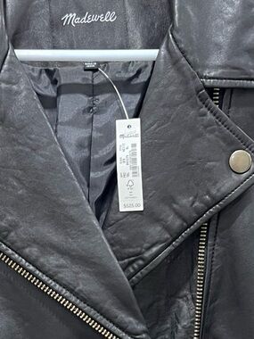 Madewell Black Leather Asymmetric Moto Jacket